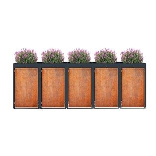 zabudowy śmietników TOP BOX INDIVIDUAL CORTEN - FLORA - 120L