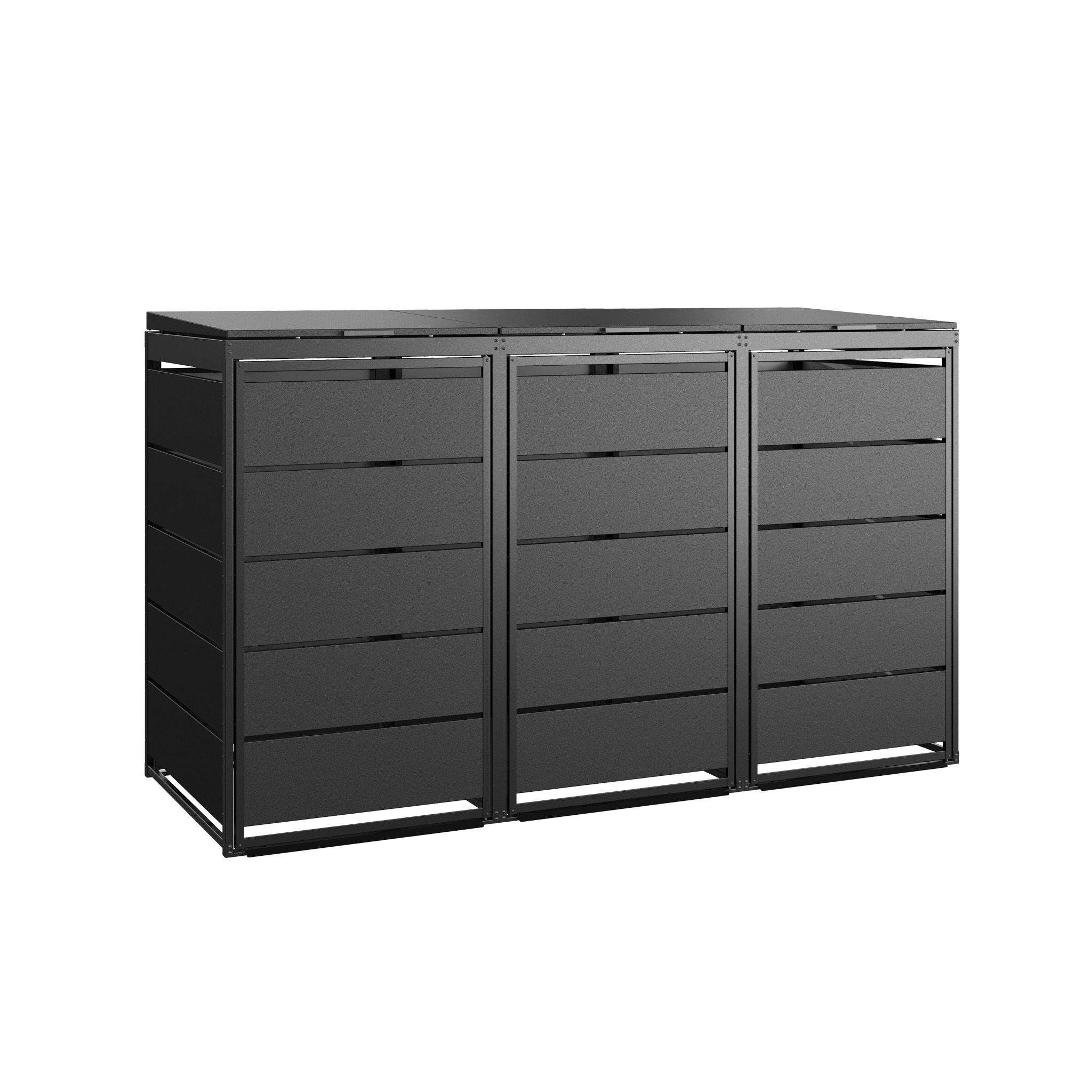 Zabudowa śmietnikowa CLASSIC - 240L - 3 moduły - czarny