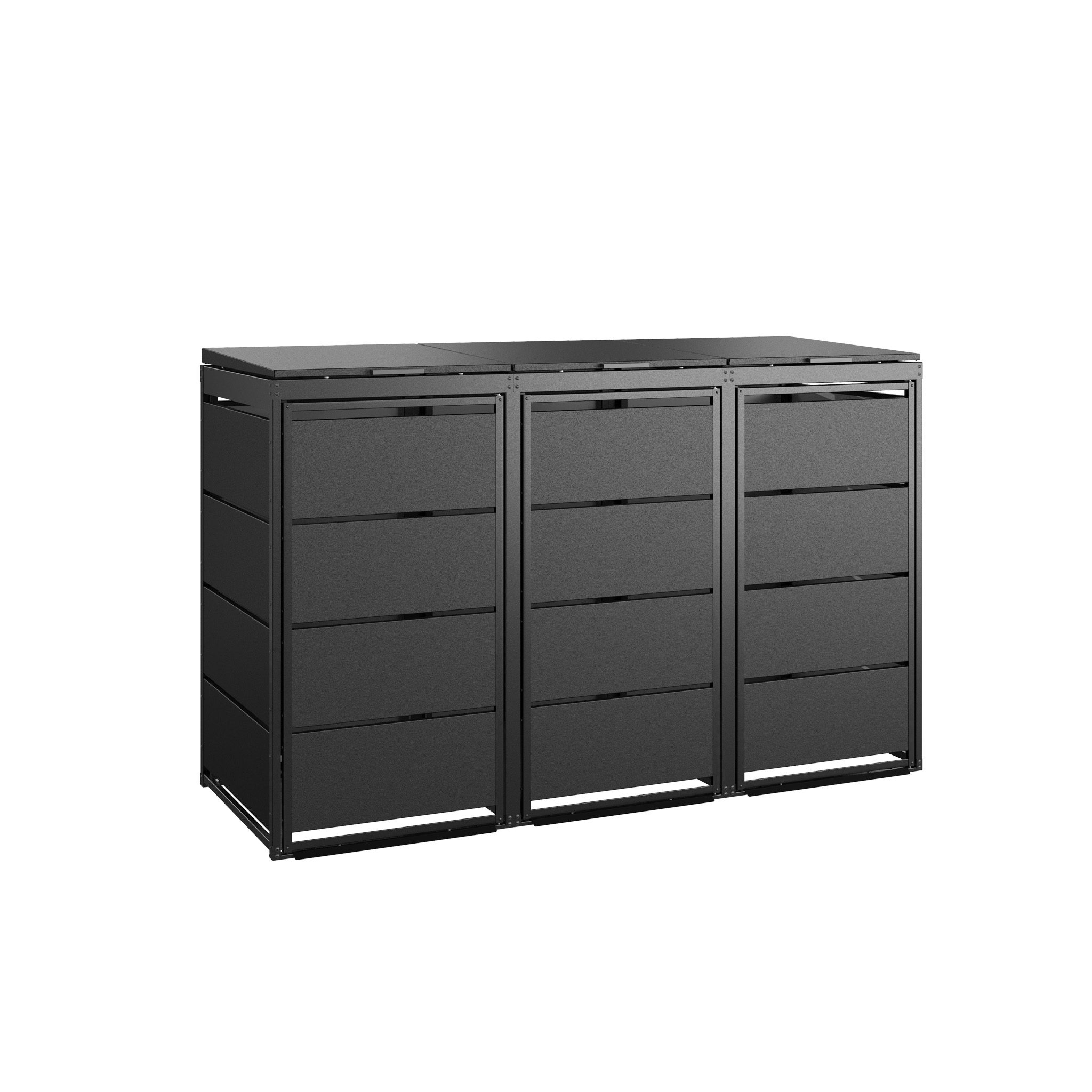 Zabudowa śmietnikowa CLASSIC - 120L - 3 moduły - czarny