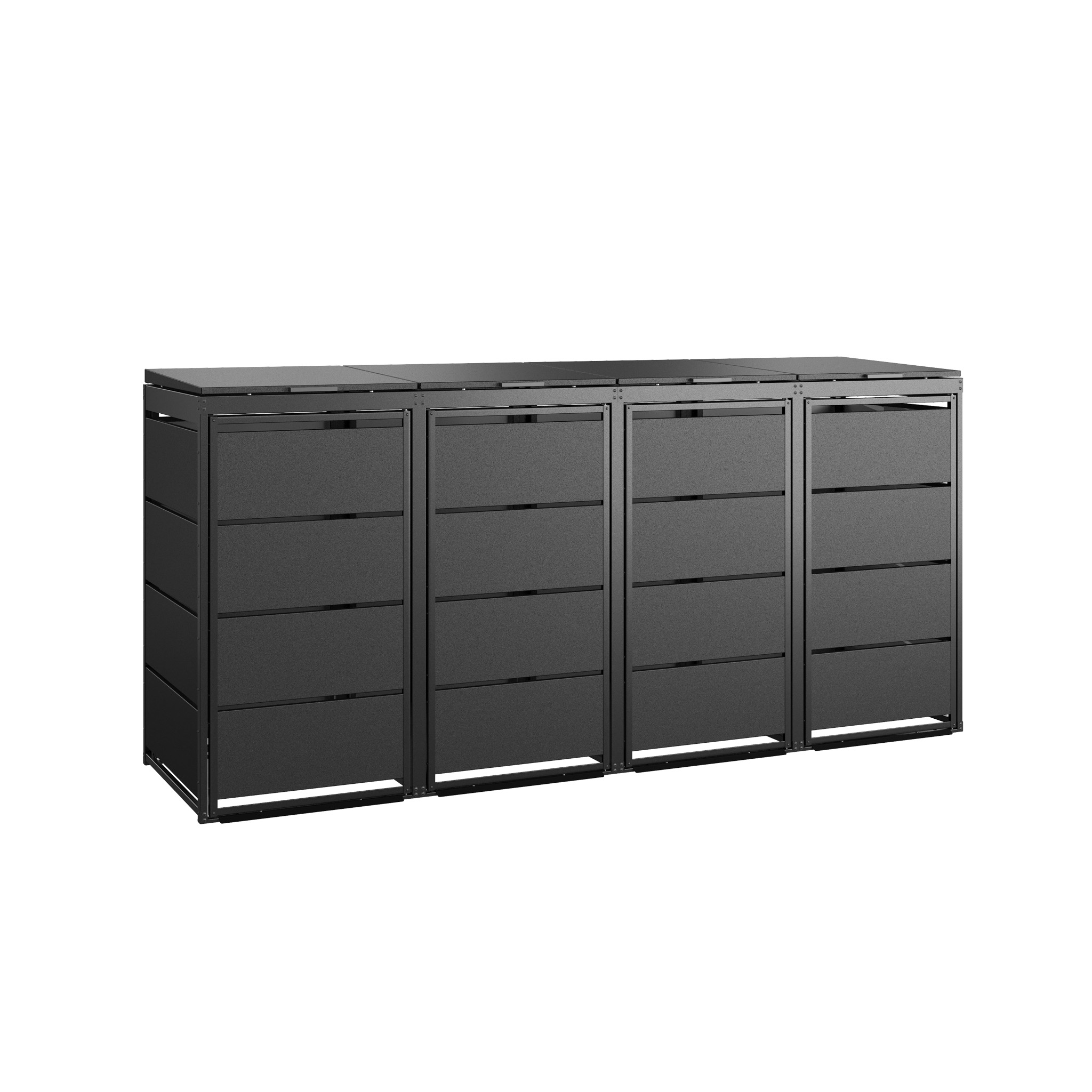 Zabudowa śmietnikowa CLASSIC - 120L - 4 moduły - czarny