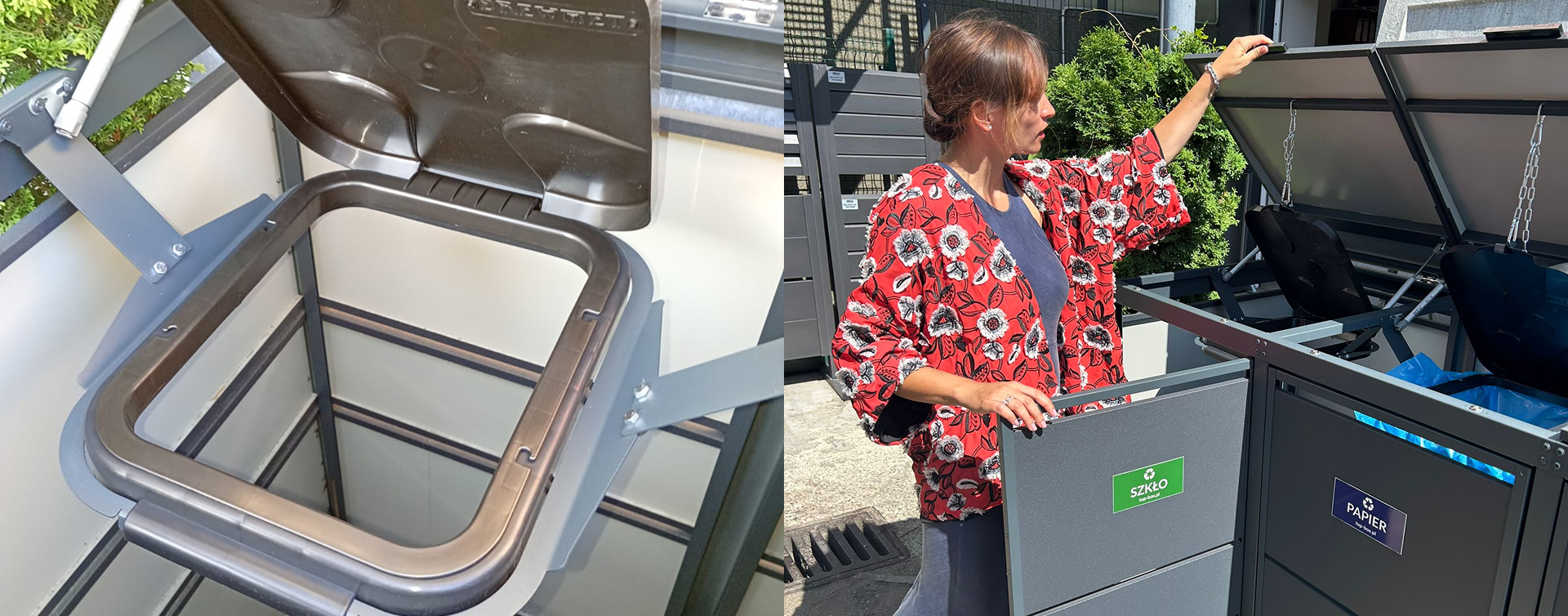 Zabudowa koszy na śmieci sklep